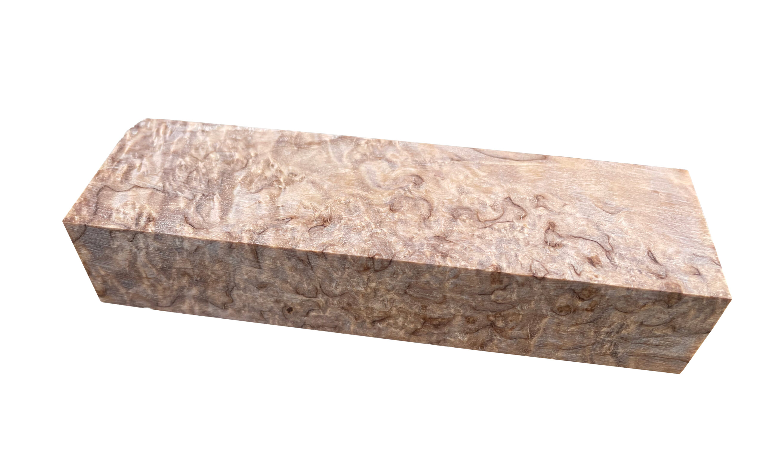 5.24-1.77-1.26inch B675 Karelian birch masur stabilized block scales blank knifemaking handle curly wood 133-45-32mm