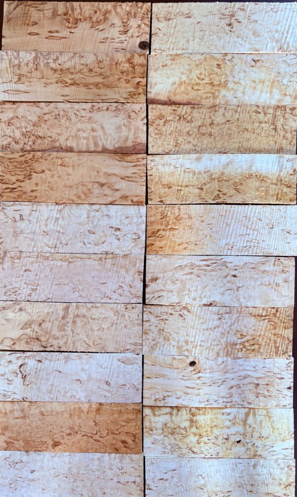Karelian masur birch scales. Set of 20 pcs. Dimensions 22x50x150mm - Image 3