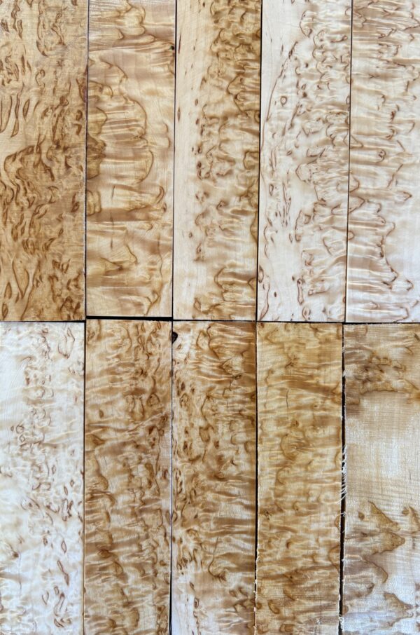 Karelian masur birch wood. Size 30x40x152mm. Set of 10 knife blocks - Image 3