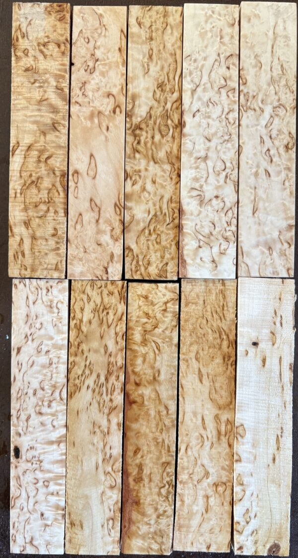 Karelian masur birch wood. Size 30x40x152mm. Set of 10 knife blocks - Image 4