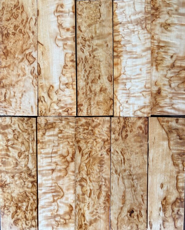 Karelian birch burl wood. Size 40x40x124mm. Set of 10 pcs - Image 5