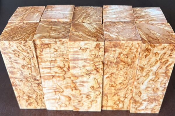 Karelian birch burl wood. Size 40x40x124mm. Set of 10 pcs