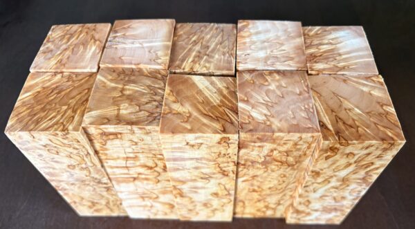 Karelian birch burl wood. Size 40x40x124mm. Set of 10 pcs - Image 7