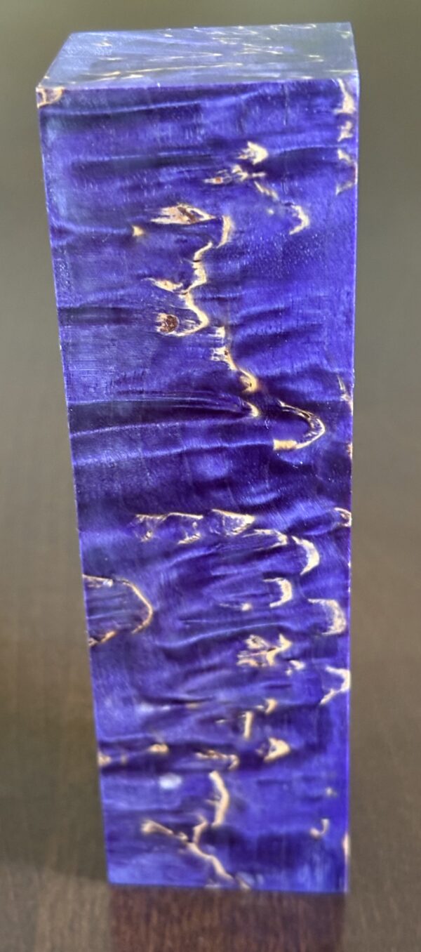 Purple dyed and stabilized Karelian Masur birch block.