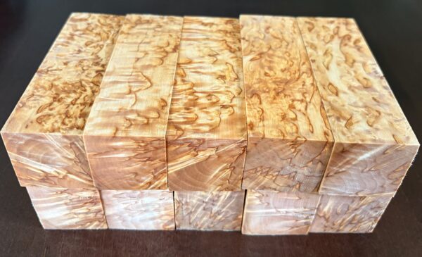 Karelian birch burl wood. Size 40x40x124mm. Set of 10 pcs - Image 8
