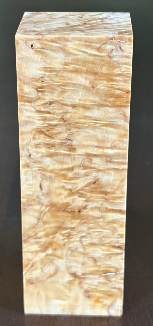 Stabilized Karelian Masur birch bigger size wood. Dimensions: 34x49x150mm