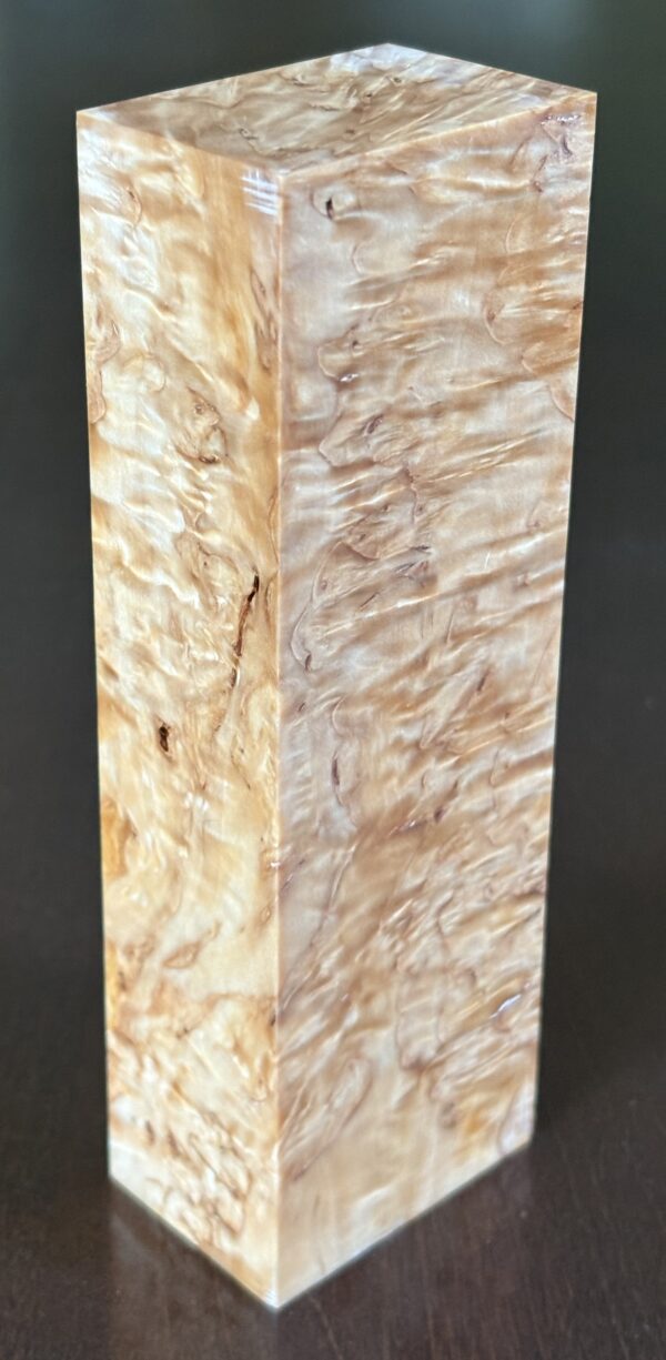 Stabilized Karelian Masur birch bigger size wood. Dimensions: 34x49x150mm - Image 6