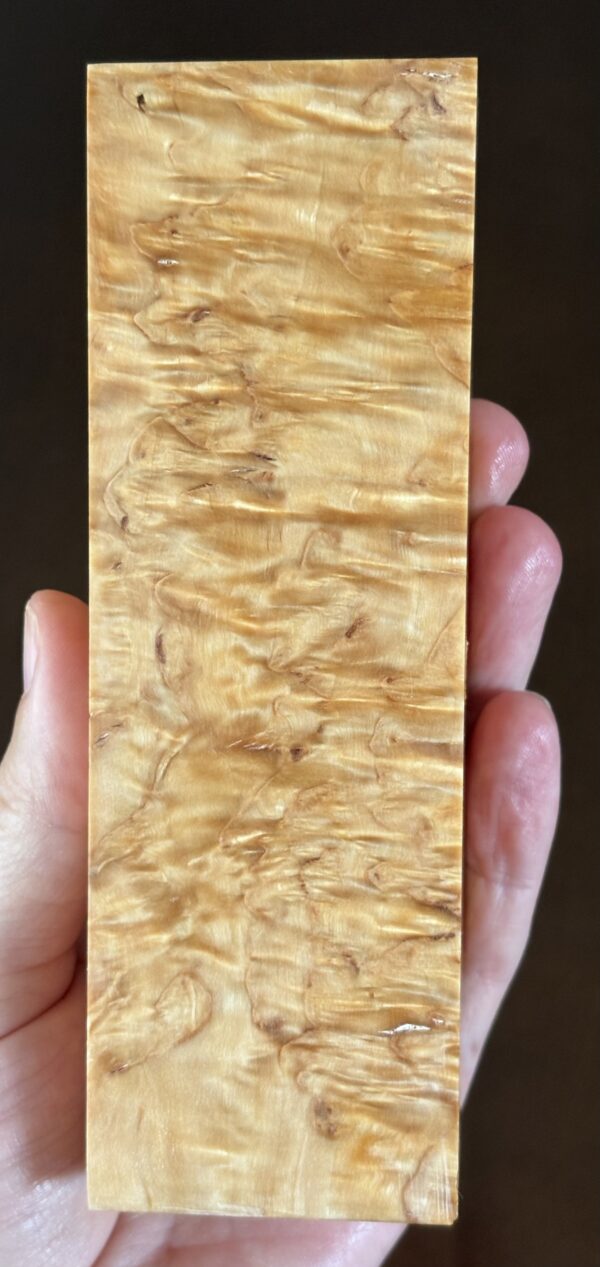 Stabilized Karelian Masur birch bigger size wood. Dimensions: 34x49x150mm - Image 4